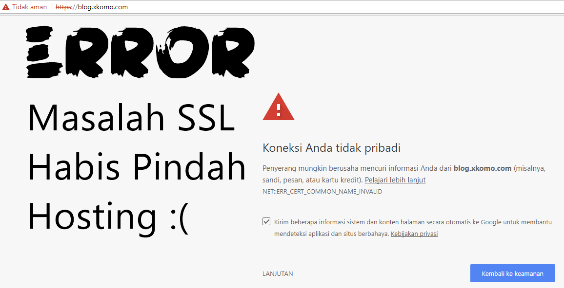 Blog Error karena Masalah SSL