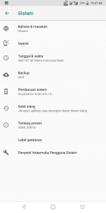 Cara Update FOTA Di Zenfone - Menu Sistem Pada Pengaturan OS Pure Android