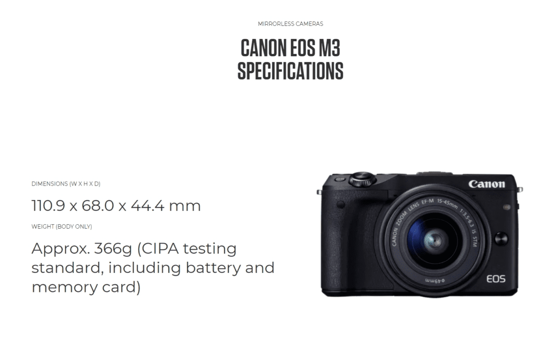 Canon EOS M3 Design