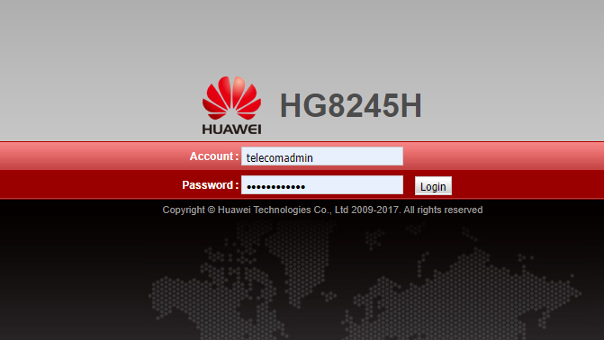 Cara Login Akun Admin Modem IndiHome Huawei HG8245H - Masuk dengan Akun Super Admin