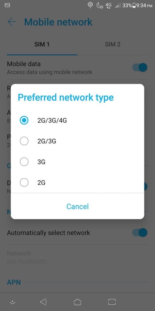 Cara Mengubah Jaringan 3G Ke 4G - Jenis Jaringan
