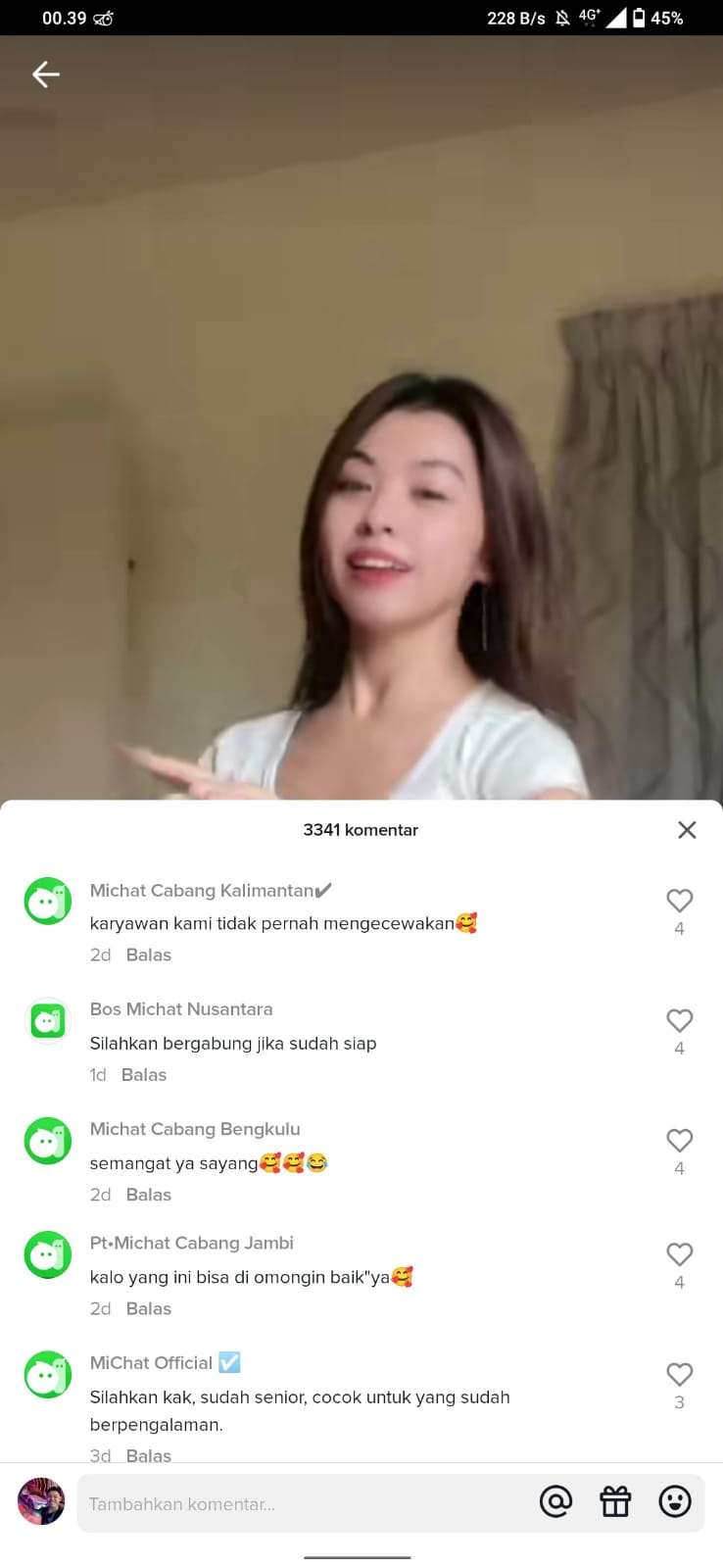 Ramai Komentar MiChat di TikTok - MiChat Cabang Pusat