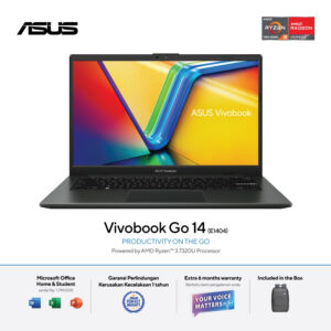 ASUS Vivobook Go 14 E1404FA-FHD351 - Mixed Black [AMD Ryzen™ 3 7320U / AMD Radeon™ Graphics / 8GB / 512GB / 14inch / WIN11 / OHS]