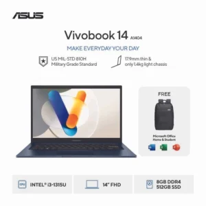 ASUS Vivobook 14 A1404VA-VIPS351 - Quiet Blue [Intel® Core™ i3-1315U / Intel® UHD Graphics / 8GB / 512GB / 14 inch / WIN11 / OHS]