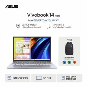 ASUS Vivobook 14 A1404ZA-VIPS356 - Cool Silver [Intel Core i3-1215U / Intel UHD Graphics / 8GB / 512GB / 14 inch / WIN11 / OHS]