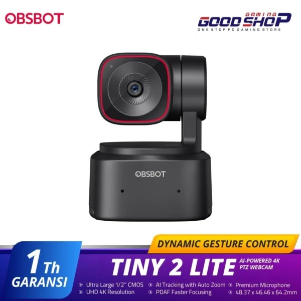 OBSBOT Tiny 2 LITE AI-Powered PTZ 4K Webcam