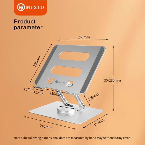 MIXIO ZM-113 360 Rotating Dudukan Laptop Stand Holder Tablet Metal