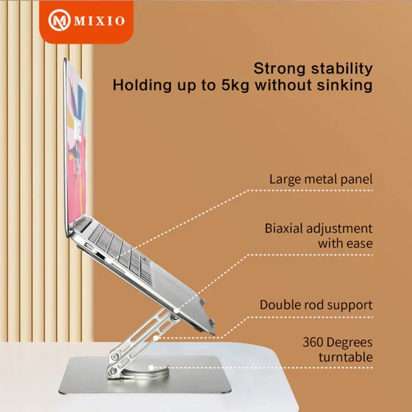 MIXIO ZM-113 360 Rotating Dudukan Laptop Stand Holder Tablet Metal