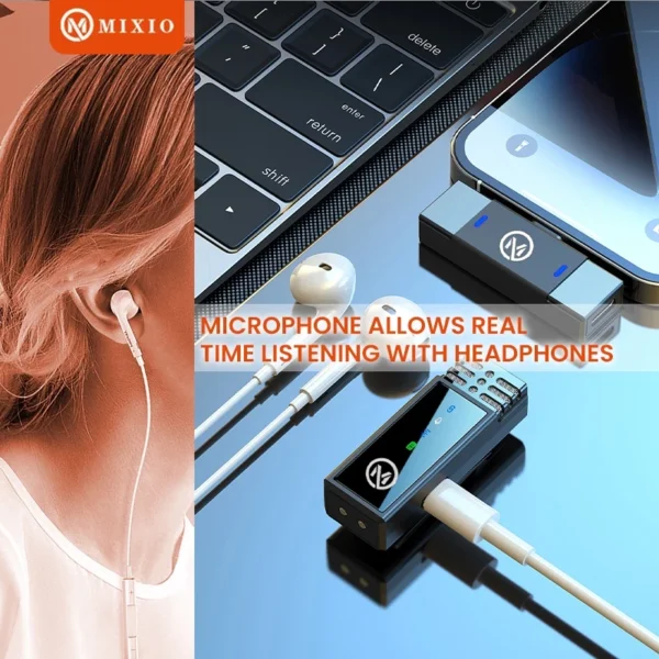 MIXIO S16Pro Microphone Wireless Mic Clip-on Live