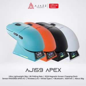 Ajazz AJ159 APEX 8K Gaming Mouse [3-Modes / PAW3950 / 42000 DPI / Magnetic Charging Dock]