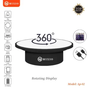 MIXIO AP-02 21cm Alas Putar Live Fotografi Mirror Rotating Display Meja 360 Turntable Stand Base Portable