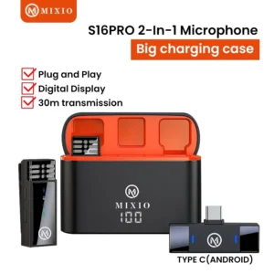 MIXIO S16Pro Microphone Wireless Mic Clip-on Live