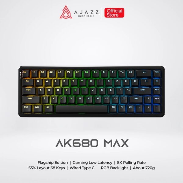 Ajazz AK680 MAX HE Magnetic Switch Rapid Trigger 65% Mechanical Keyboard Wired