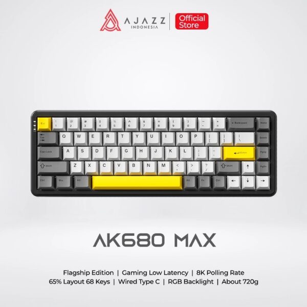 Ajazz AK680 MAX HE Magnetic Switch Rapid Trigger 65% Mechanical Keyboard Wired