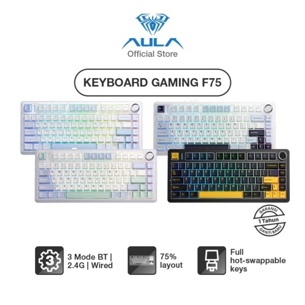 Mechanical Keyboard AULA F75 Gasket Mount Tri-Mode