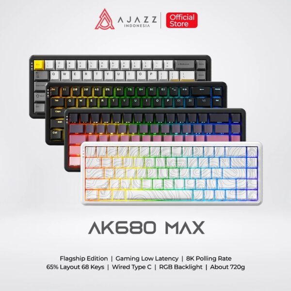 Ajazz AK680 MAX HE Magnetic Switch Rapid Trigger 65% Mechanical Keyboard Wired