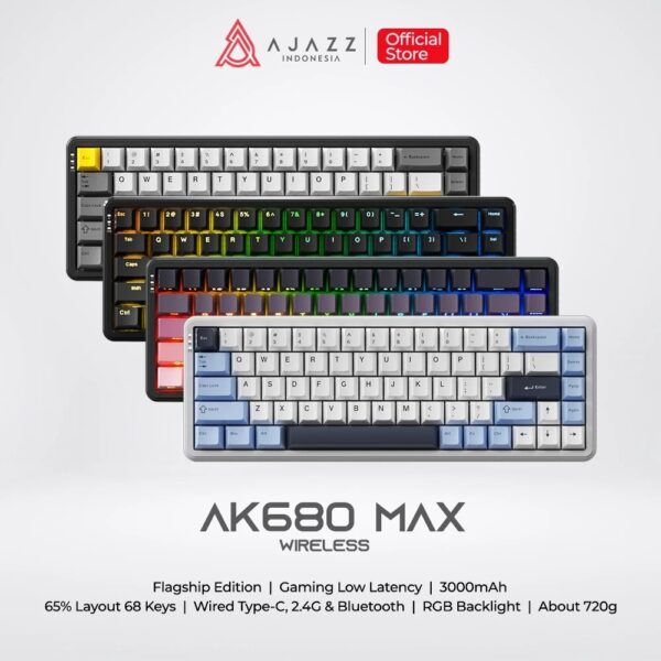 Ajazz AK680 MAX HE Magnetic Switch Rapid Trigger 65% Mechanical Keyboard Tri-Mode