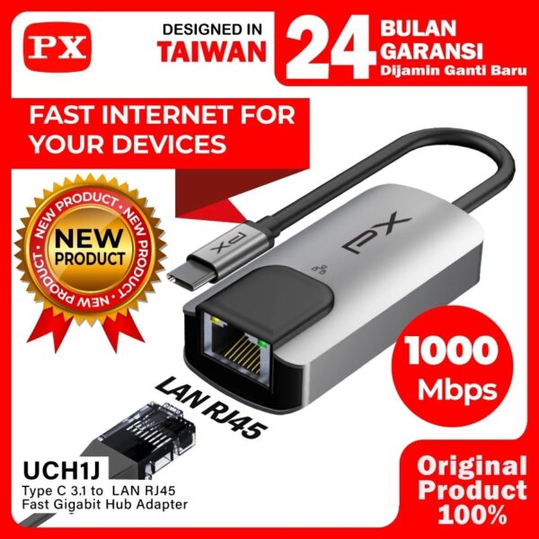 Converter PX USB Type C to RJ45 HUB