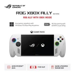 ROG Xbox Ally (2025) RC73YA-Z2AA30A6W – White [AMD Ryzen Z2 A Processor / AMD Radeon Graphics / 16GB / 512GB / 7Inch / W11]