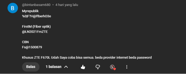 Username dan Password Router ZTE F670L Series 1 image