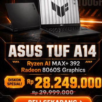 ASUS TUF GAMING A14 (2026) - Laptop Gaming Tipis dan Powerful 1 Link Beli ASUS TUF Gaming A14 AMD Ryzen AI MAX+ 392