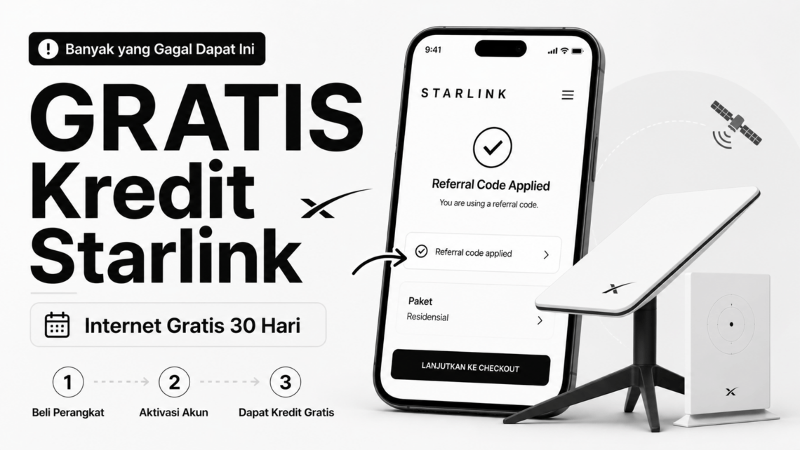 Cara Mendapatkan Bonus Kredit Gratis Internet Starlink (Panduan Lengkap & Mudah) 1 Gratis internet dengan Starlink perangkat