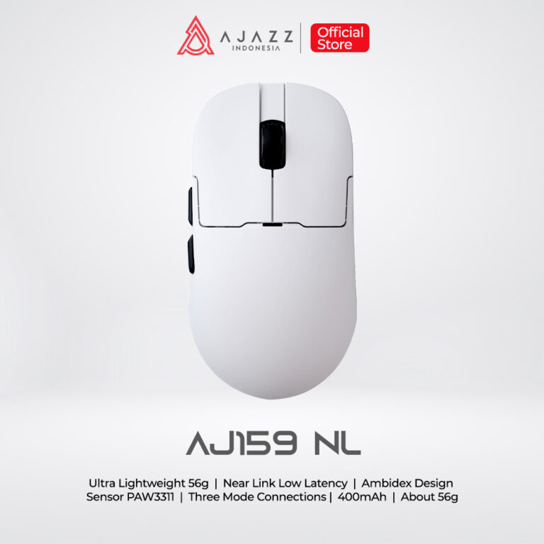 XKOMO Products 2 Ajazz AJ159 NL Wireless Gaming Mouse White