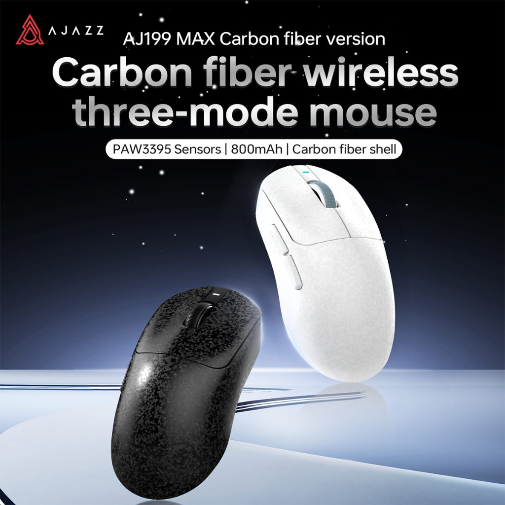 Ajazz AJ199 Carbon Fiber / AJ199 MAX Carbon Fiber Wireless Gaming Mouse 1 Ajazz AJ199 Carbon Fiber / AJ199 MAX Carbon Fiber Wireless Gaming Mouse