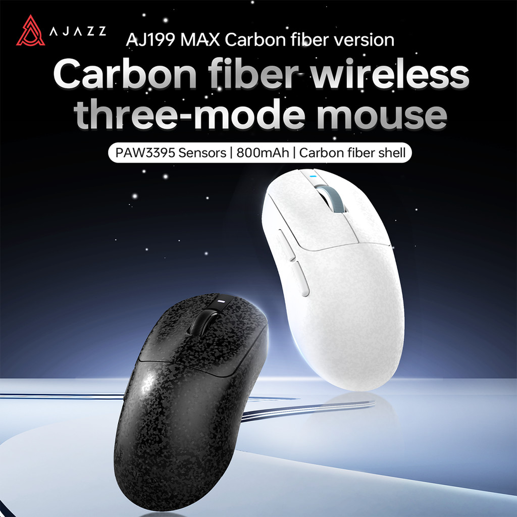 Ajazz AJ199 MAX Carbon Fiber Wireless Gaming Mouse PAW3395