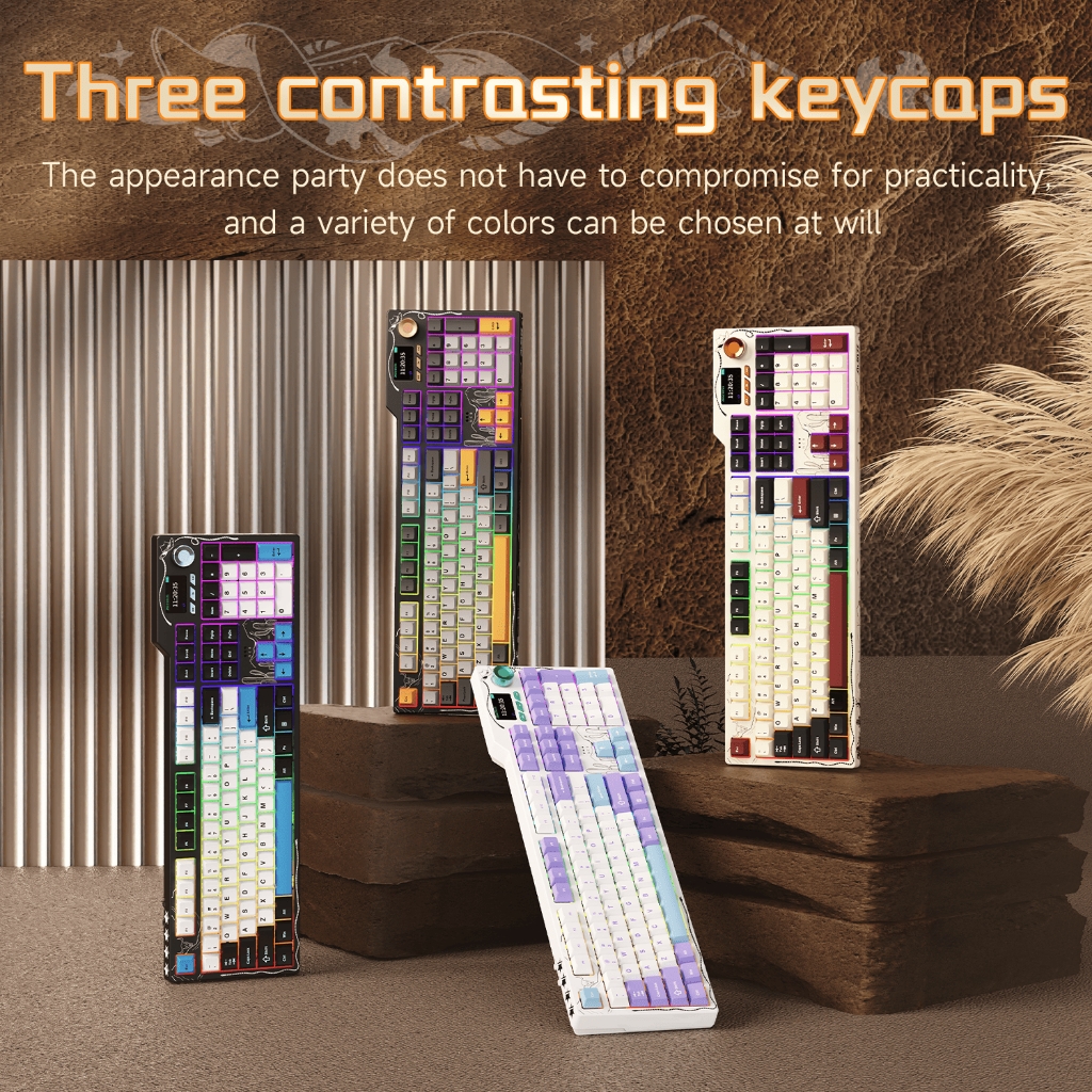 Ajazz AK35I V4 Wireless Mechanical Keyboard 104-Key dengan Screen dan Knob 1 Ajazz AK35I V4 Wireless Mechanical Keyboard 104-Key dengan Screen dan Knob