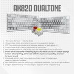 Ajazz AK820 Dual Tone 75% Mechanical Keyboard Wired White Backlight