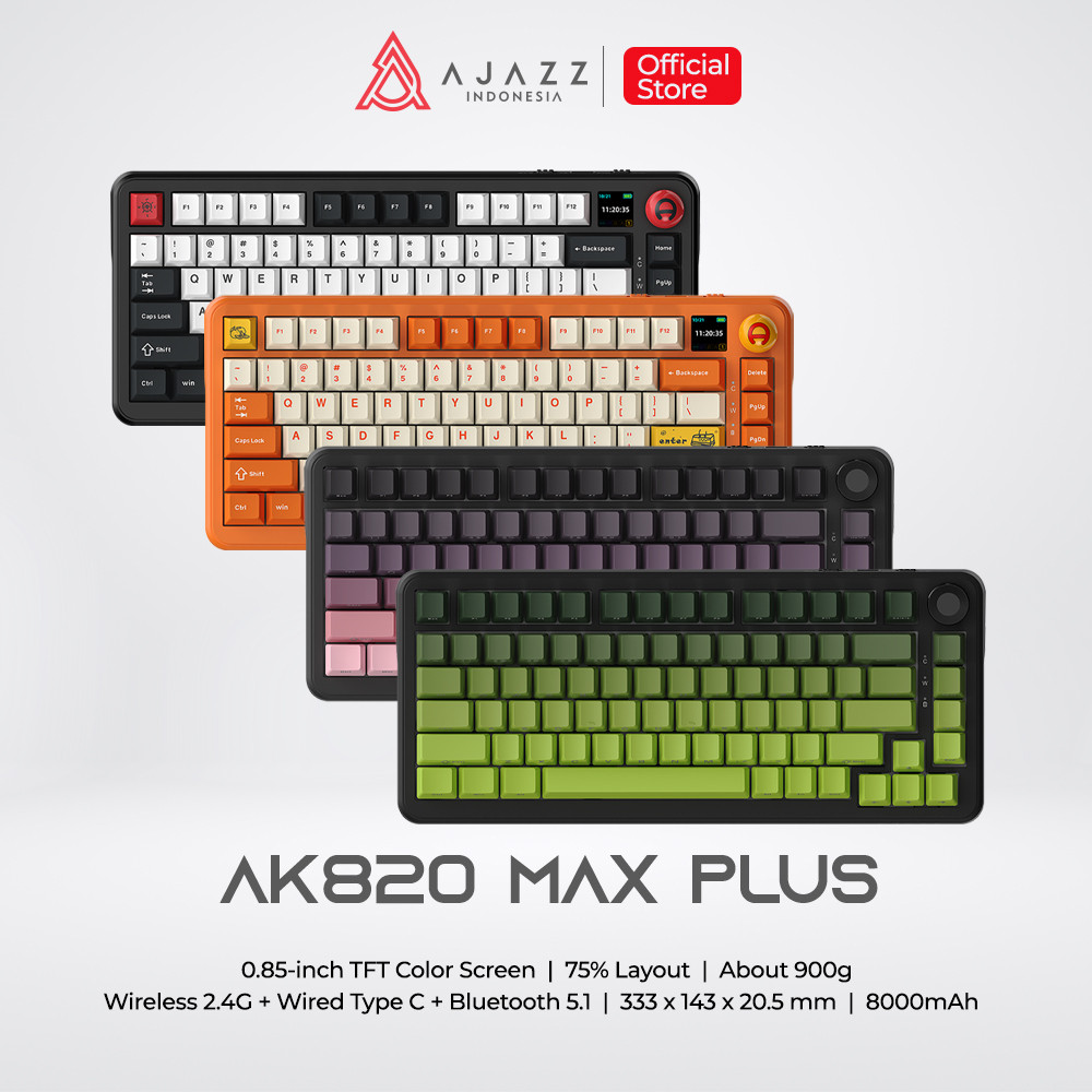 Ajazz AK820 MAX PLUS Screen Mechanical Keyboard Wireless Tri-Mode 1 Ajazz AK820 MAX PLUS Screen Mechanical Keyboard Wireless Tri-Mode