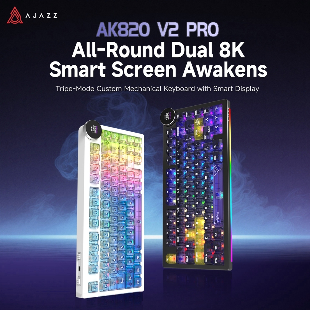 Ajazz AK820 V2 / AK820 V2 PRO Wireless Mechanical Keyboard 1 Ajazz AK820 V2 / AK820 V2 PRO Wireless Mechanical Keyboard
