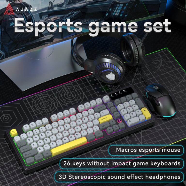 XKOMO Products 1 Ajazz AT120 Wired Gaming Set (AF98 + AJ039 + AH079)