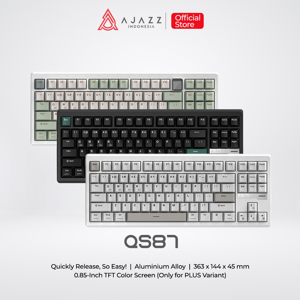 Ajazz QS87 Series Aluminium Alloy Wireless Mechanical Keyboard 1 Ajazz QS87 Series Aluminium Alloy Wireless Mechanical Keyboard