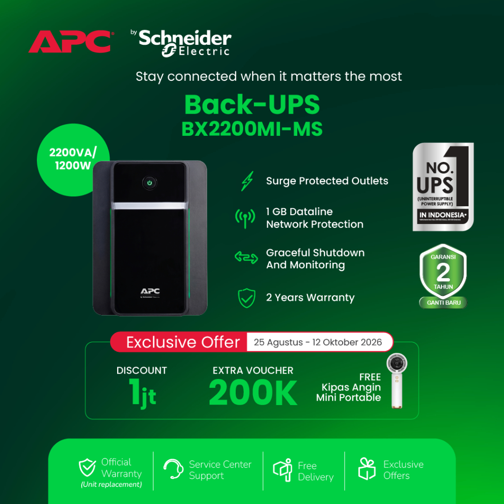 APC Back-UPS BX2200MI-MS 2200VA/1200W UPS 1 APC Back-UPS BX2200MI-MS 2200VA/1200W UPS