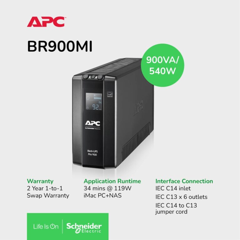 XKOMO Products 3 APC Back-UPS Pro BR900MI 900VA 540W