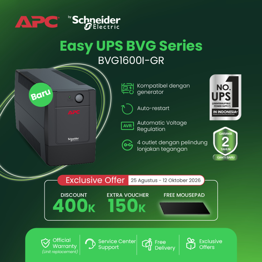 APC Easy UPS BVG1600I-GR 1600VA 900W 1 APC Easy UPS BVG1600I-GR 1600VA 900W