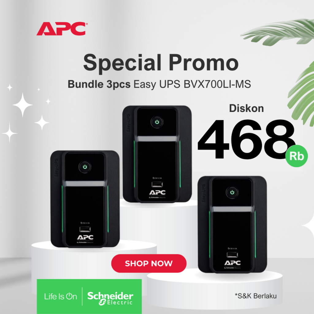 APC Easy UPS BVX700LI-MS 700VA 360W Bundle 3 Unit 1 APC Easy UPS BVX700LI-MS 700VA 360W Bundle 3 Unit