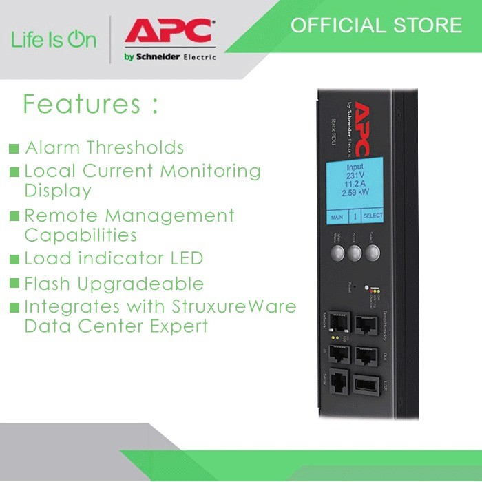 XKOMO Products 1 APC Rack PDU 2G AP8853 Metered ZeroU 32A 230V