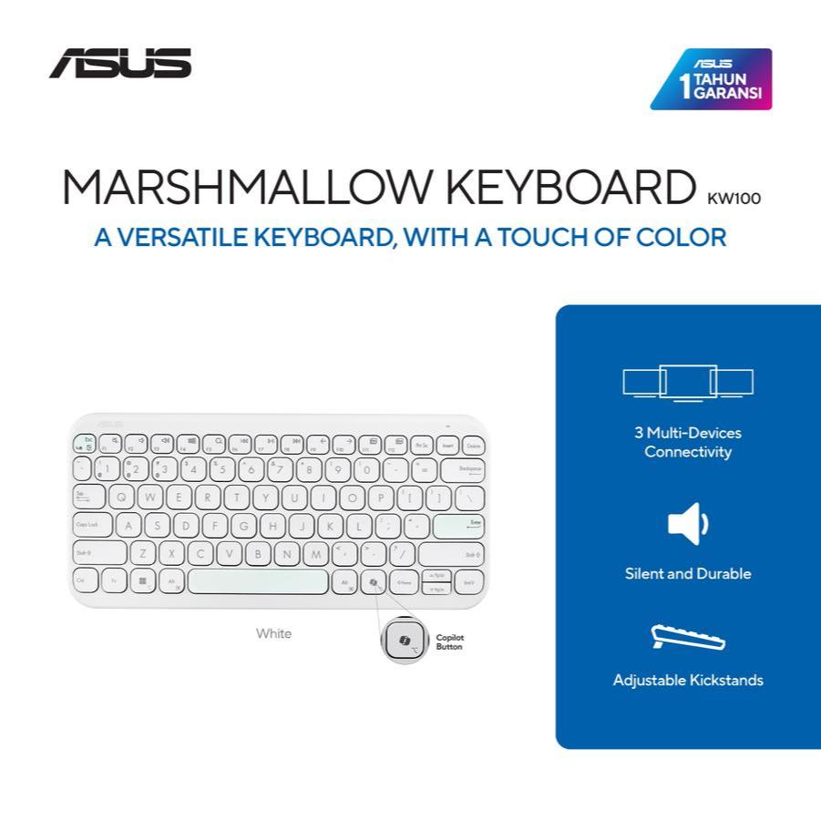 ASUS Marshmallow Keyboard KW100 Iridescent White 1 ASUS Marshmallow Keyboard KW100 Iridescent White