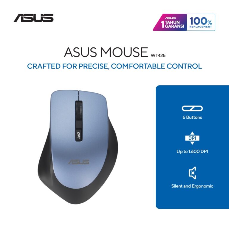 XKOMO Products 1 ASUS WT425 Wireless Silent Mouse - Mist Blue