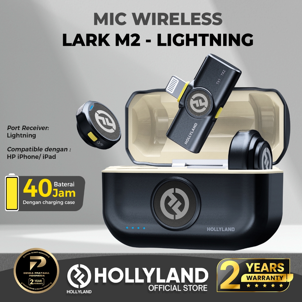 Hollyland Lark M2 Lightning Wireless Microphone 1 Hollyland Lark M2 Lightning Wireless Microphone