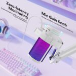 Maono DGM20S USB Microphone White dengan Boom Arm RGB