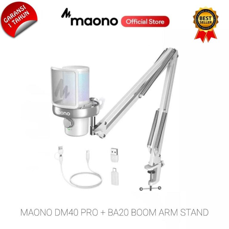 XKOMO Products 4 Maono DM40 Pro Wireless Microphone + BA20 Boom Arm