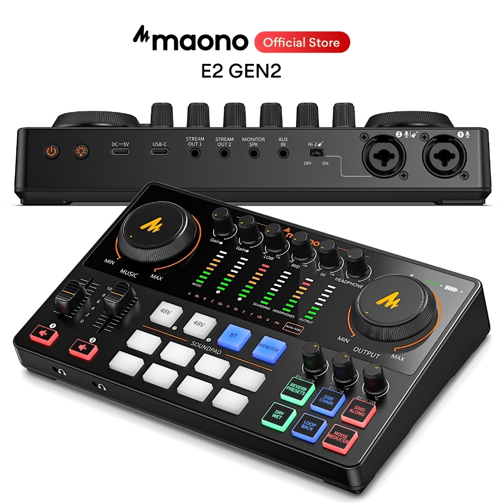 Maono E2 Gen2 Podcast Mixer Audio Interface 1 Maono E2 Gen2 Podcast Mixer Audio Interface