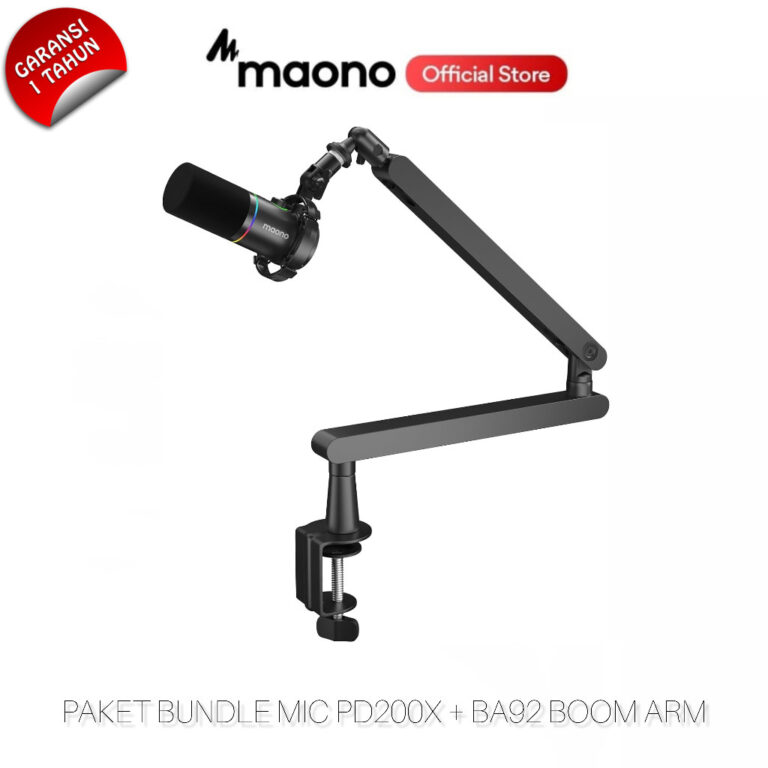 XKOMO Products 1 MAONO PD200X + BA92 Bundle Microphone XLR/USB-C dengan Boom Arm