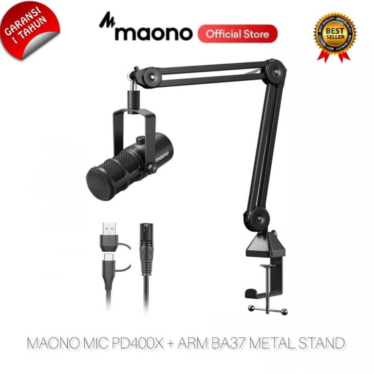 XKOMO Products 3 Maono PD400X Dynamic Microphone USB/XLR + BA37 Boom Arm