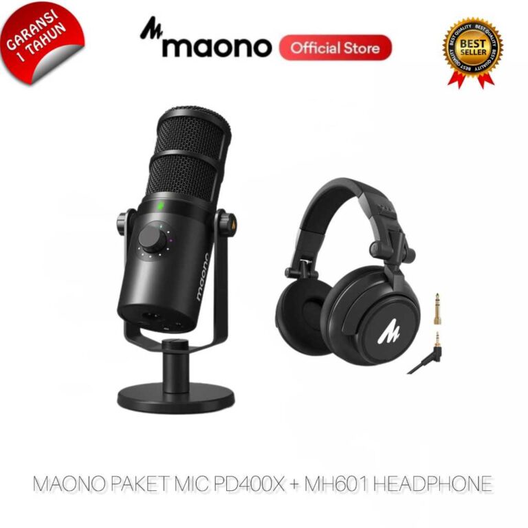 XKOMO Products 2 Maono PD400X + MH601 Paket Mikrofon USB/XLR