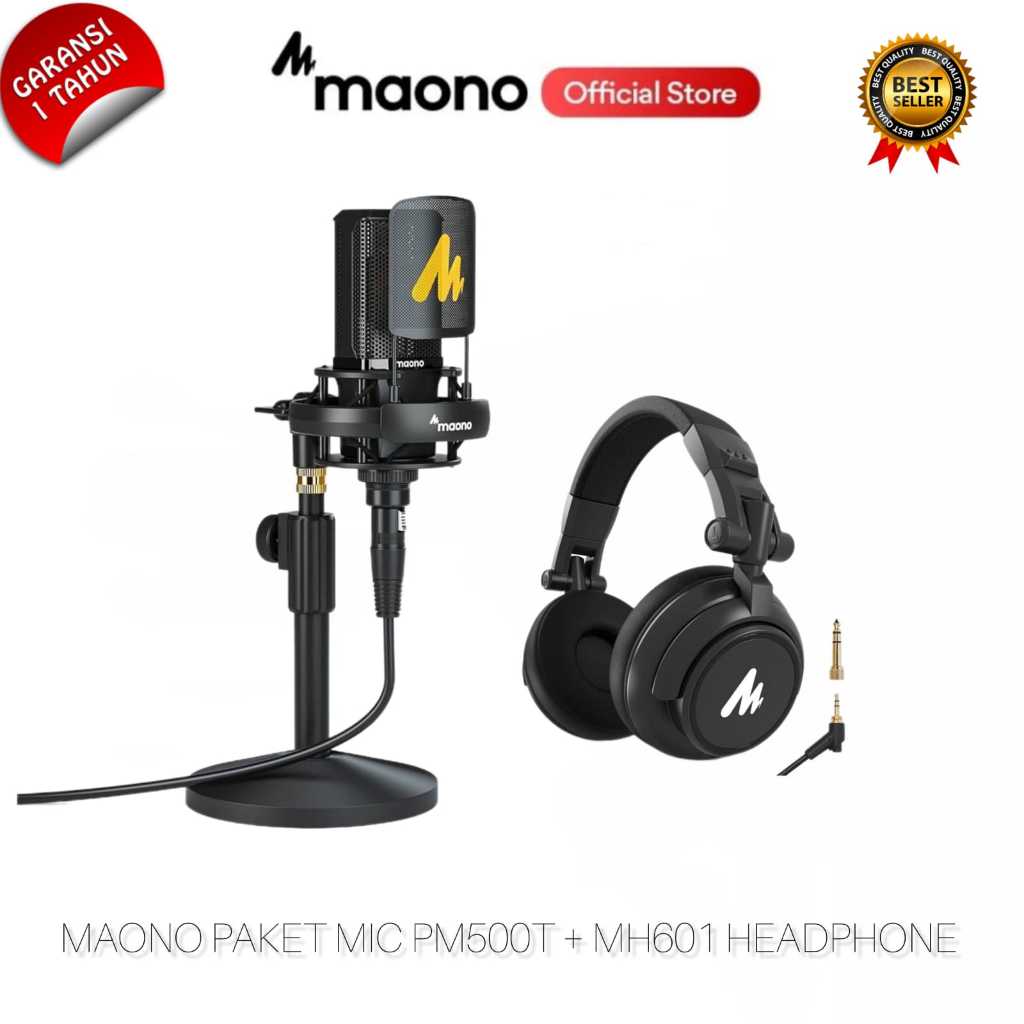 Maono PM500T + MH601 Paket Mikrofon Condenser XLR 1 Maono PM500T + MH601 Paket Mikrofon Condenser XLR